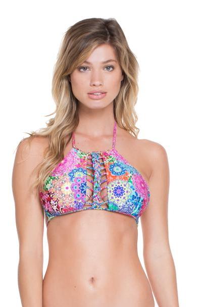 Luli Fama Sunburst Strings To Braid Halter Top
